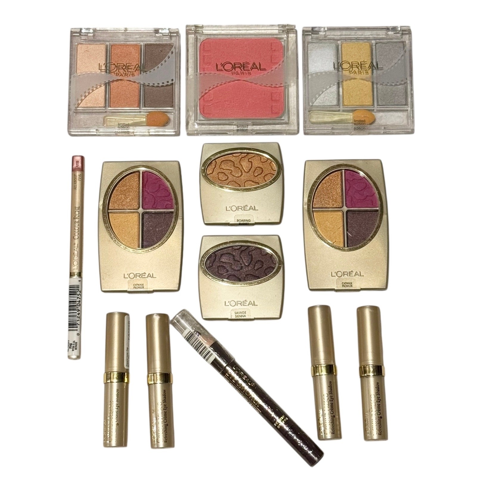NEW Vintage L’Oreal Eye Makeup Bundle Of 13 – Palettes, Creme Shadows & Crayon