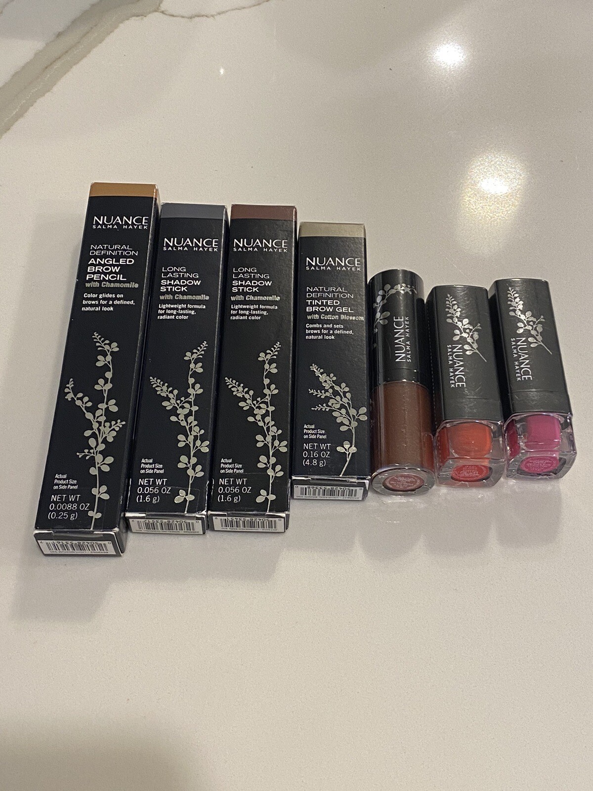 NEW NUANCE Salma Hayek Lot of 7: Shadow Stick, Brow Pencil, Brow Gel, Lipsticks