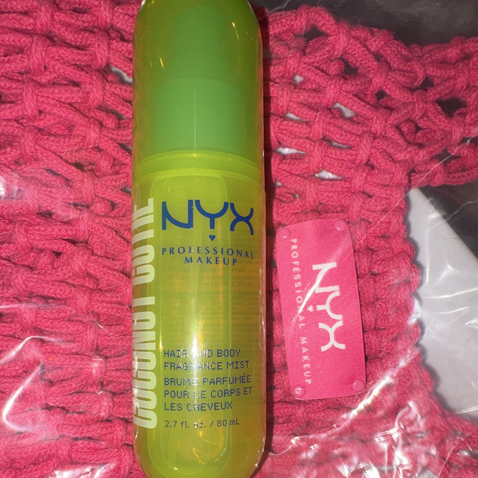 NYX Coconut Cute Hair & Body Fragrance Mist 2.7 fl oz (80 mL) + Dundas Compact