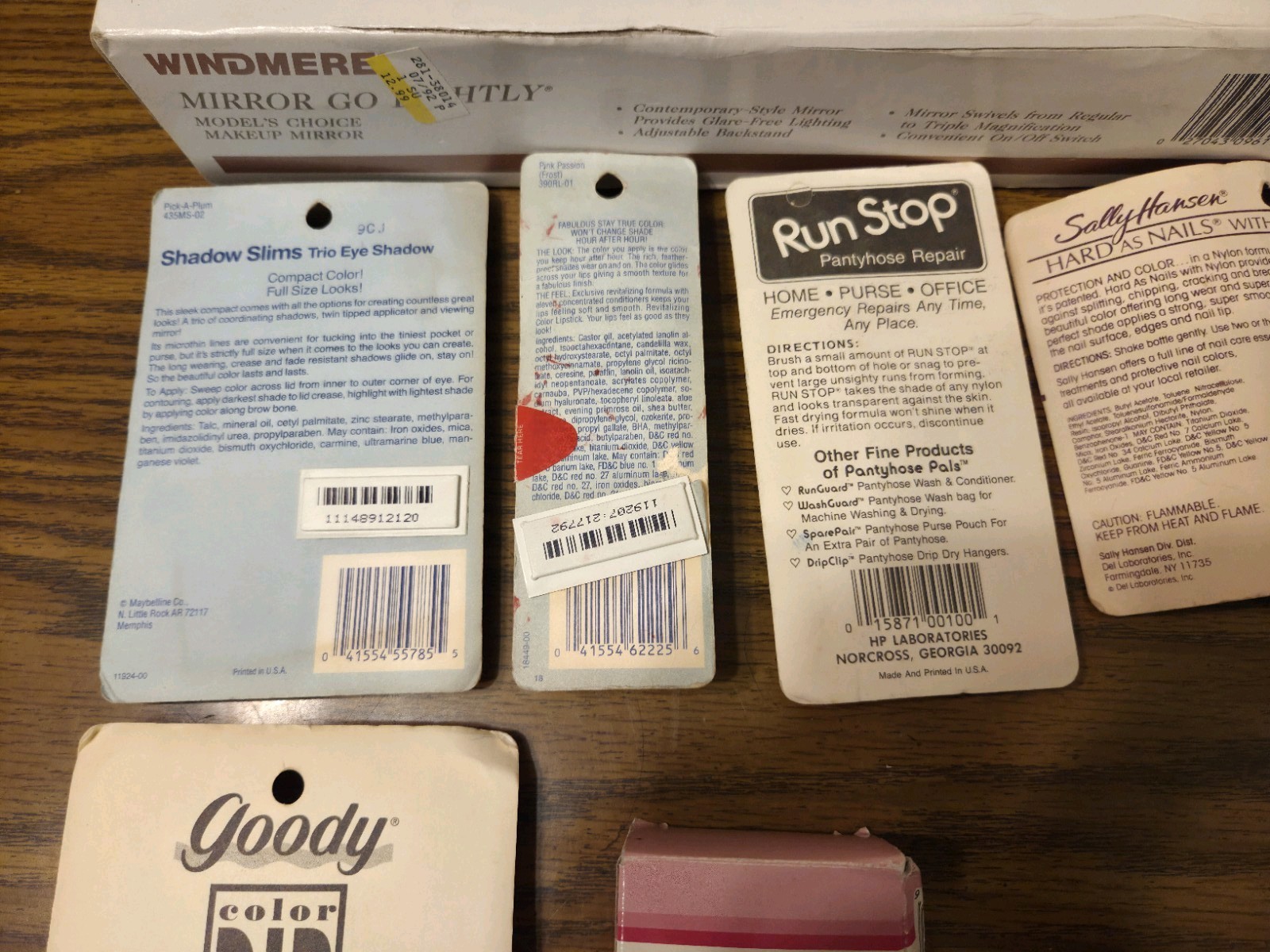 Vintage Makeup Mirror Lip Stick Nail Polish Brush Lot of 7 New Sealed Rare Items