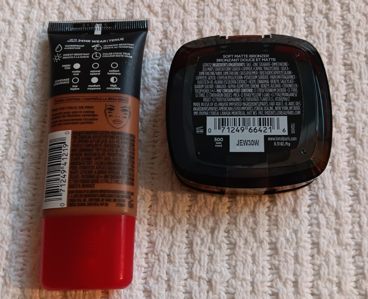 L’oreal Infallible Pro-Matte 111.5 Nutmeg Foundation 500 Dark Matte Bronzer Lot
