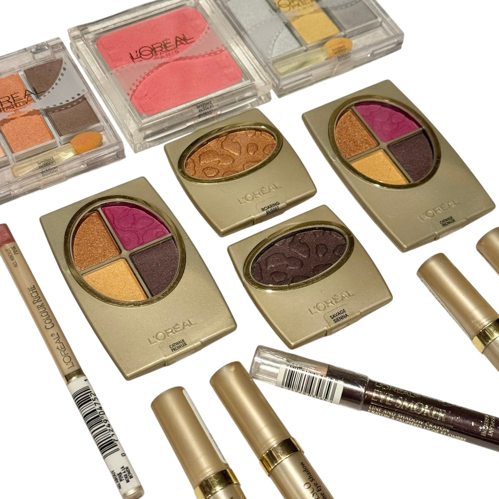 NEW Vintage L’Oreal Eye Makeup Bundle Of 13 – Palettes, Creme Shadows & Crayon
