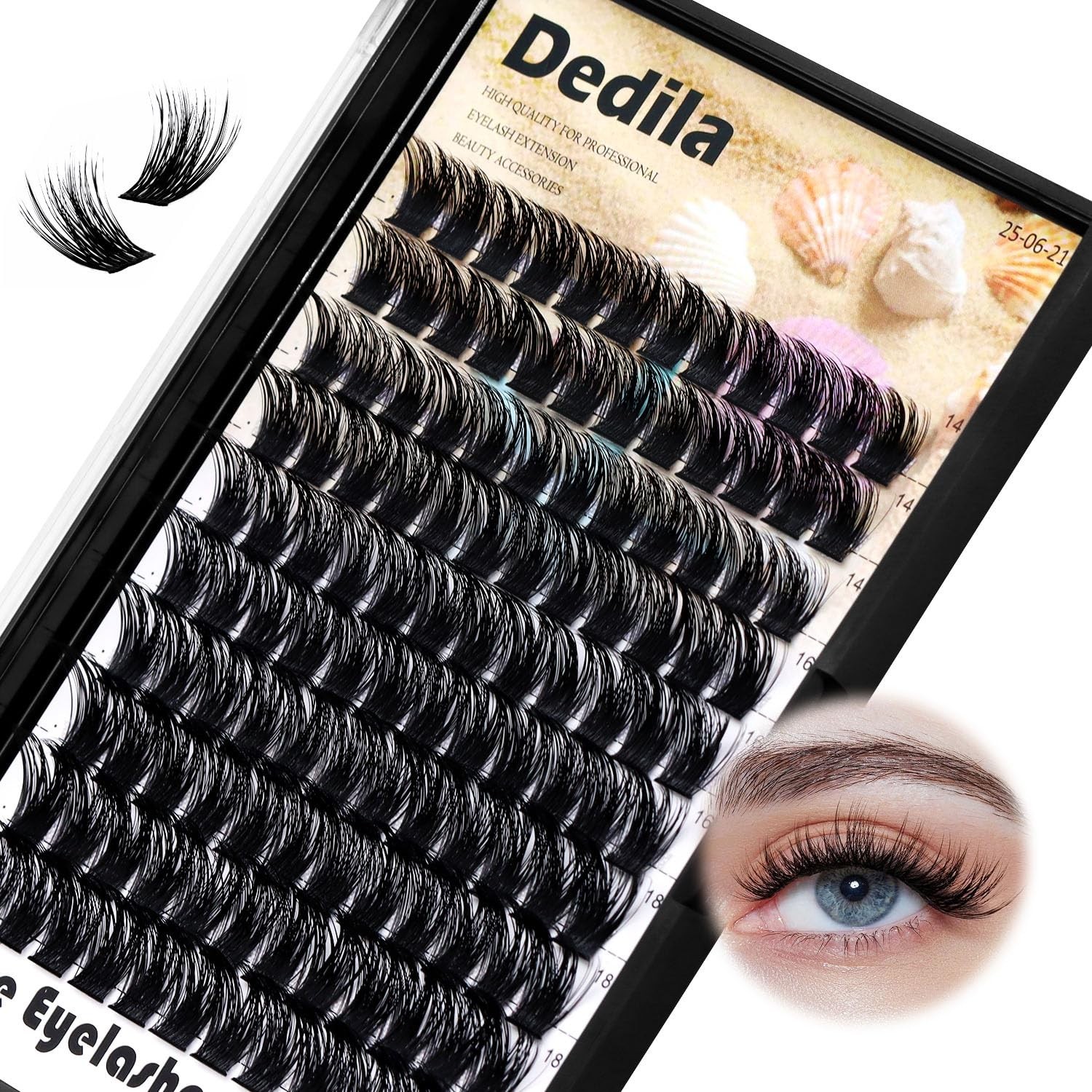 120 Pcs Handmade D Curl Makeup Clusters Eye lashes Extensions Mixed 10-12-14-…