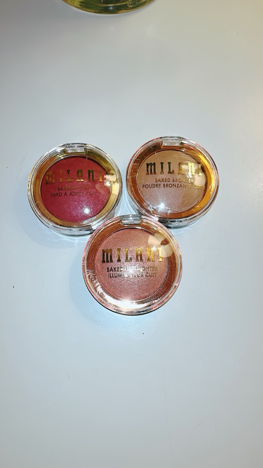 Milani Baked Face Makeup Set of 3 of Blush, highlighter, & Bronzer New Sealed