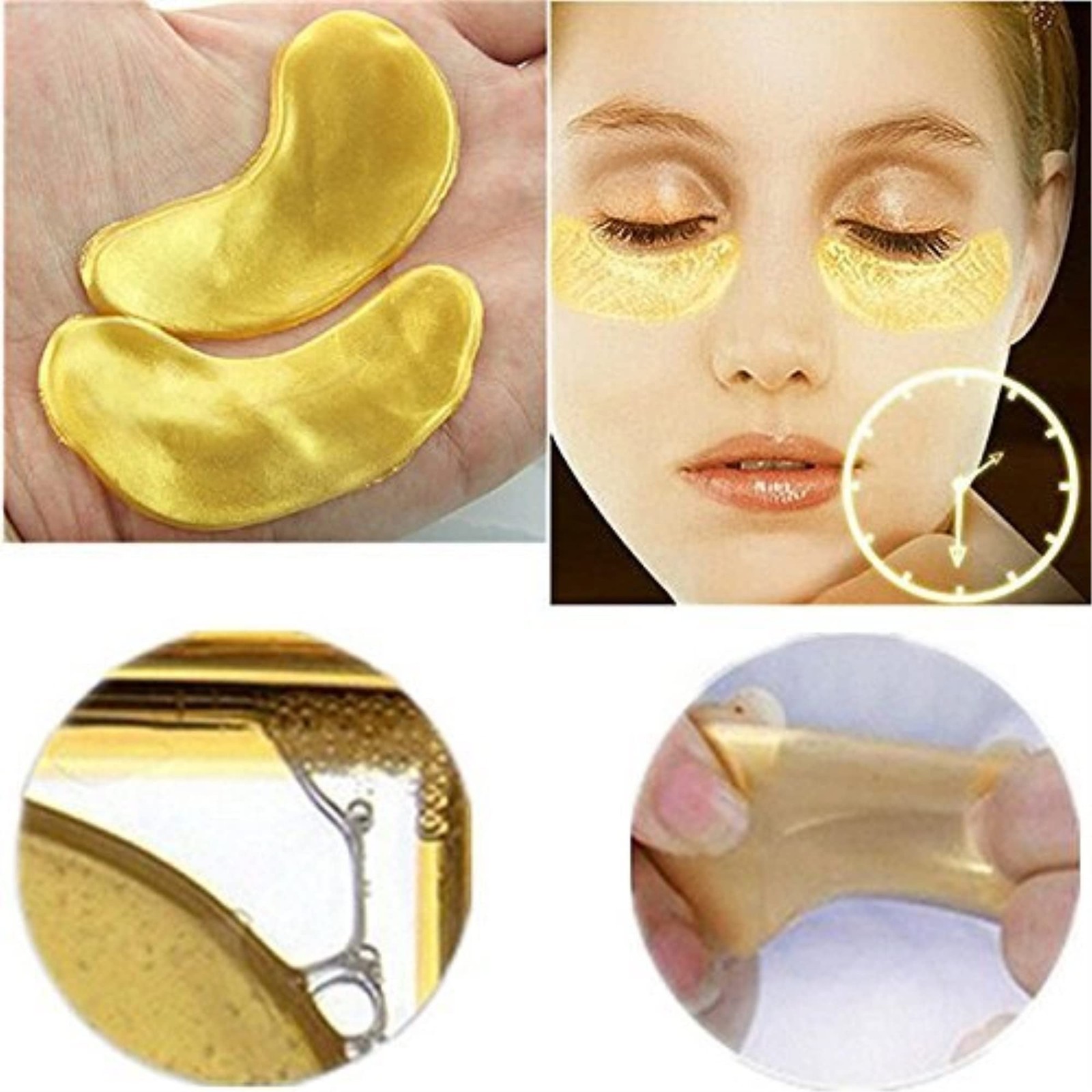 10/20/30/50/60/80/100 pairs wholesale New Crystal 24K Gold Powder Gel Collagen.