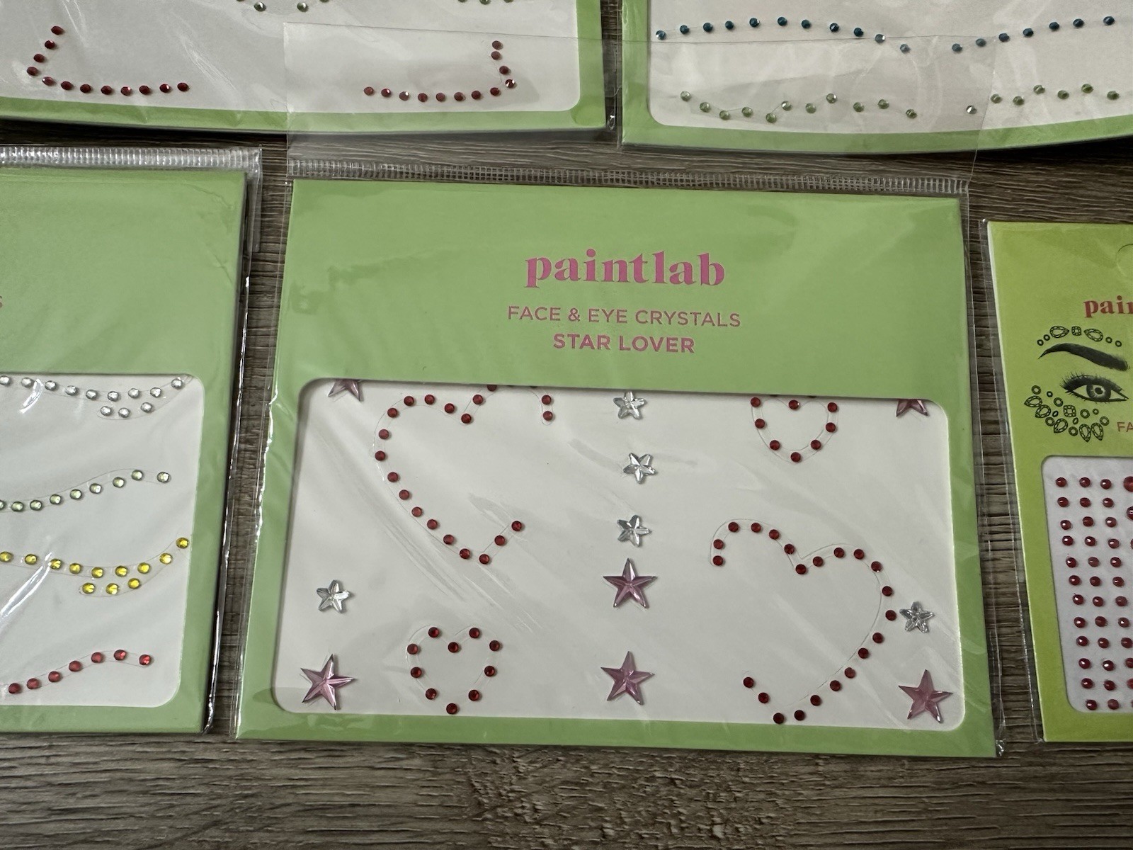 PaintLab Face & Eye Gems Self-Adhesive Makeup Crystal Rhinestones Lot Of 14 New