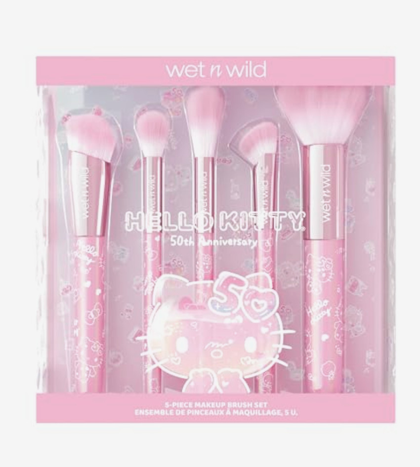 Wet n Wild Hello Kitty 50th Anniversary Makeup Brush Set+Sponge