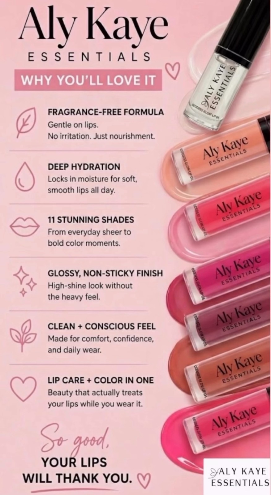 Fragrance-Free Hydrating Non Sticky Moisturizing Goddess Glow Lip Oil-11 Shades
