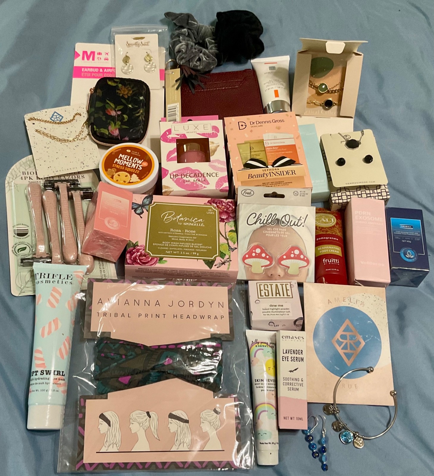Mixed Lot of 27 Beauty/Skincare/Jewelry Sephora, Wellderma, PDRN, Chill Out New