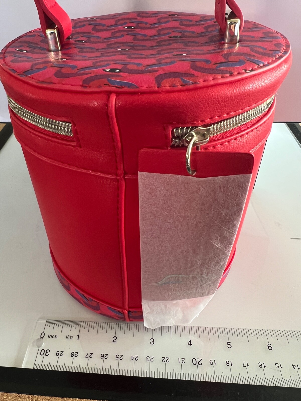 Lancôme makeup Travel Case 6″ Round Red Color NEW NO BOX”VIP GIFT RARE”FAST SHIP