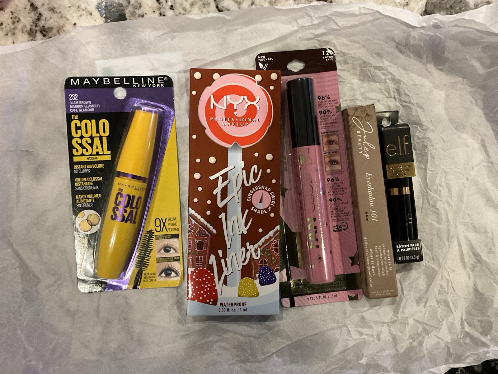 Maybelline NYX Milani Julep e.l.f. Waterproof Full Size Makeup Lot Colossal Mas…