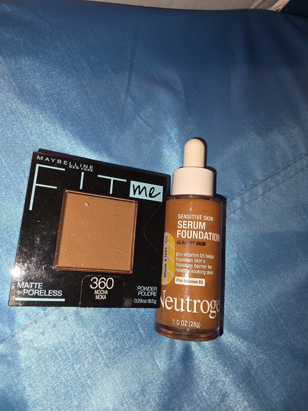 Maybelline Fit Me Matte + Poreless Powder 360 & Neutrogena Serum Foundation Deep