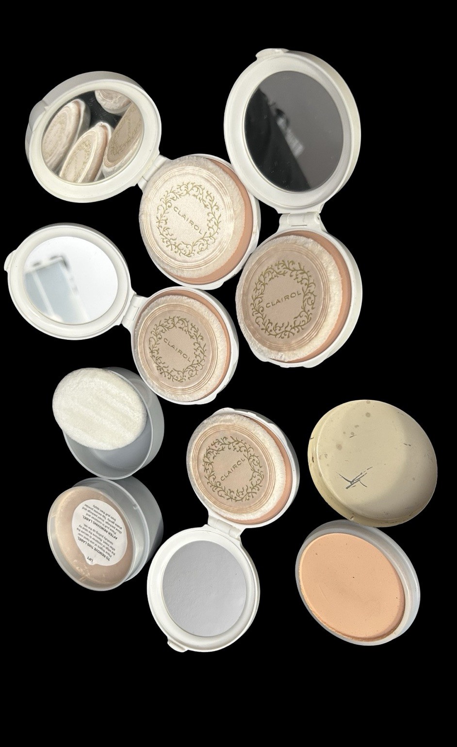 15pc Lot NEW VTG Cosmetic Compacts Mirror Powder Lipstick Lashes Nail Polish Kit