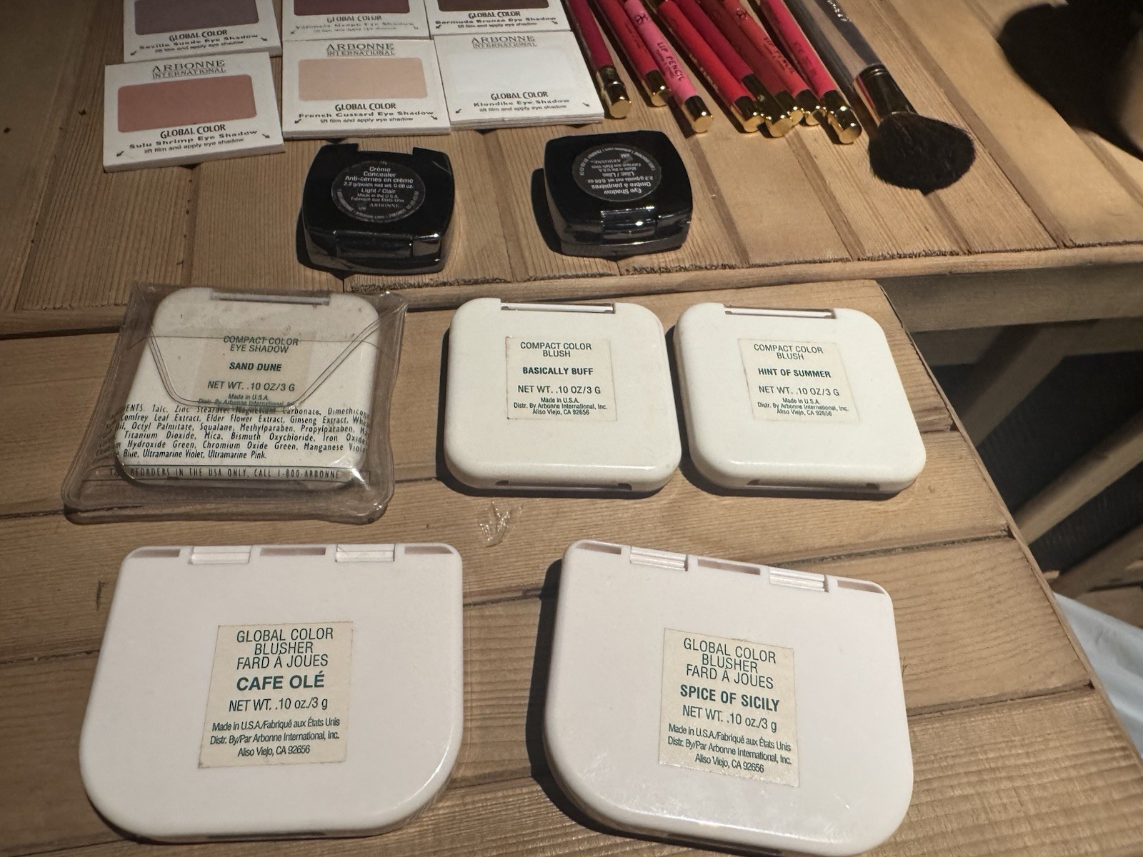 VTG Arbonne International Makeup Big Lot Eyeshadow, Blush, Lip, Discontinued NOS