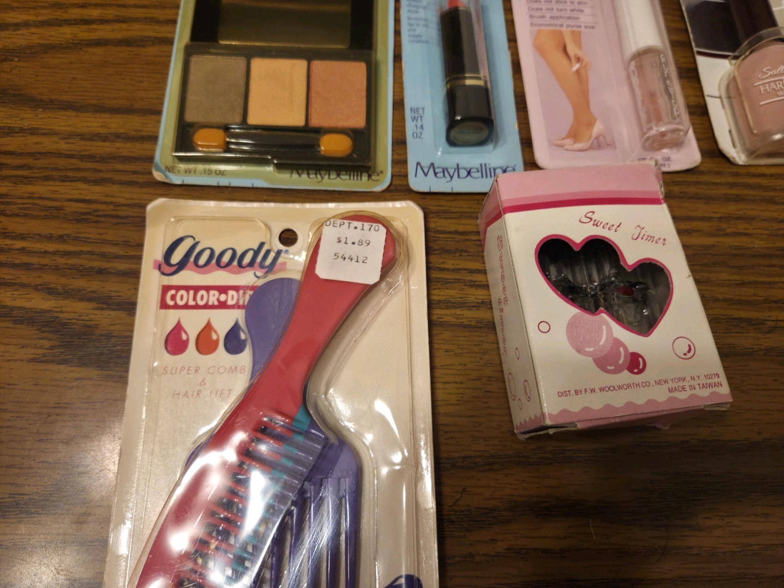 Vintage Makeup Mirror Lip Stick Nail Polish Brush Lot of 7 New Sealed Rare Items