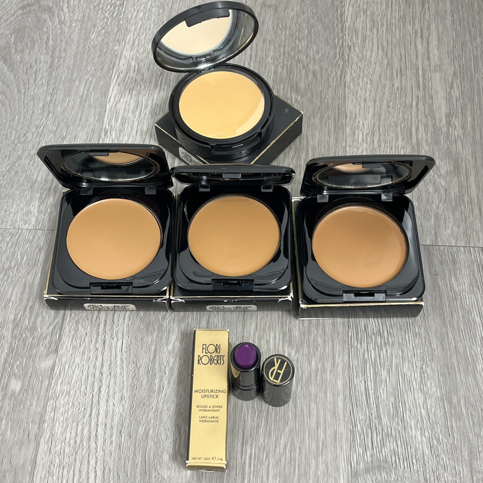 Flori Roberts Makeup Lot Discontinued Shades Foundation, Pressed Powder Lipstick