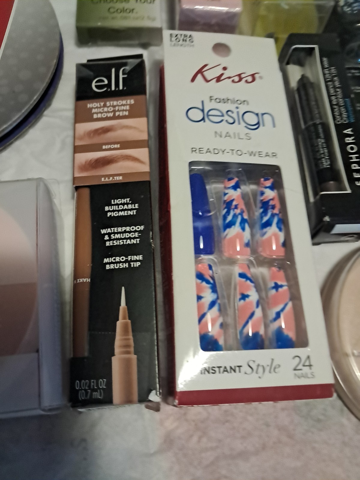 Beauty Cosmetics Large Lot Of 14 Skin Nails Eyeshadow Powder NIP elf Rimmel B&B