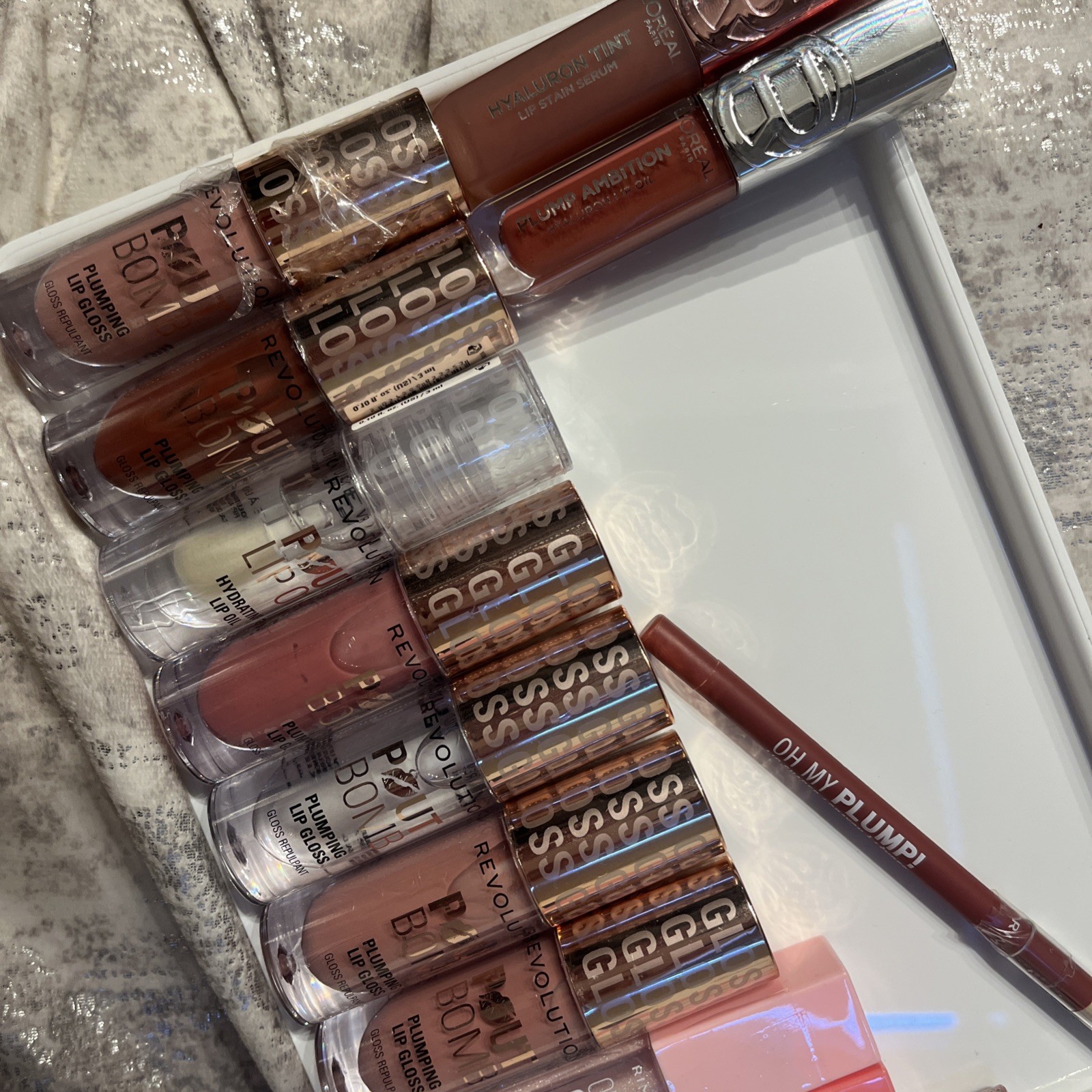 15PC Lip Gloss Oil Liner Makeup Bundle L’Oréal Revlon Rimmel New Beauty Set
