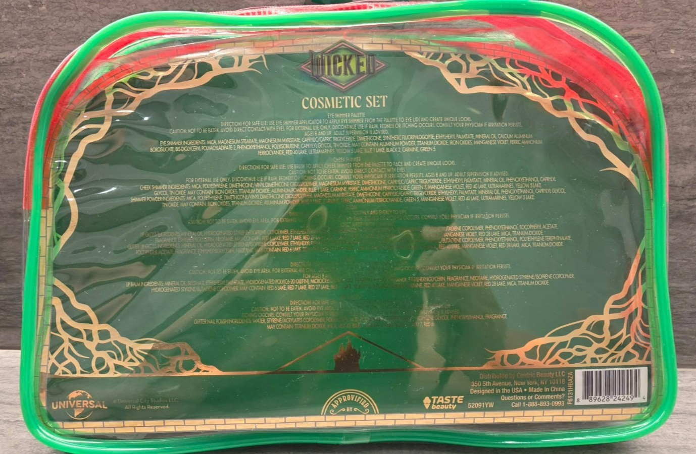 Wicked Movie Themed Cosmetic Set – Eye & Cheek Shimmer , Lip Gloss/Balms, Nail+