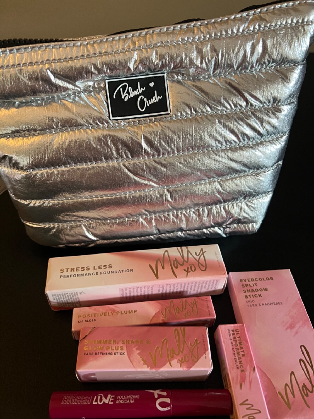 MALLY BEAUTY BUNDLE & BLUSH CRUSH COSMETIC BAG ALL NIB 7 pcs