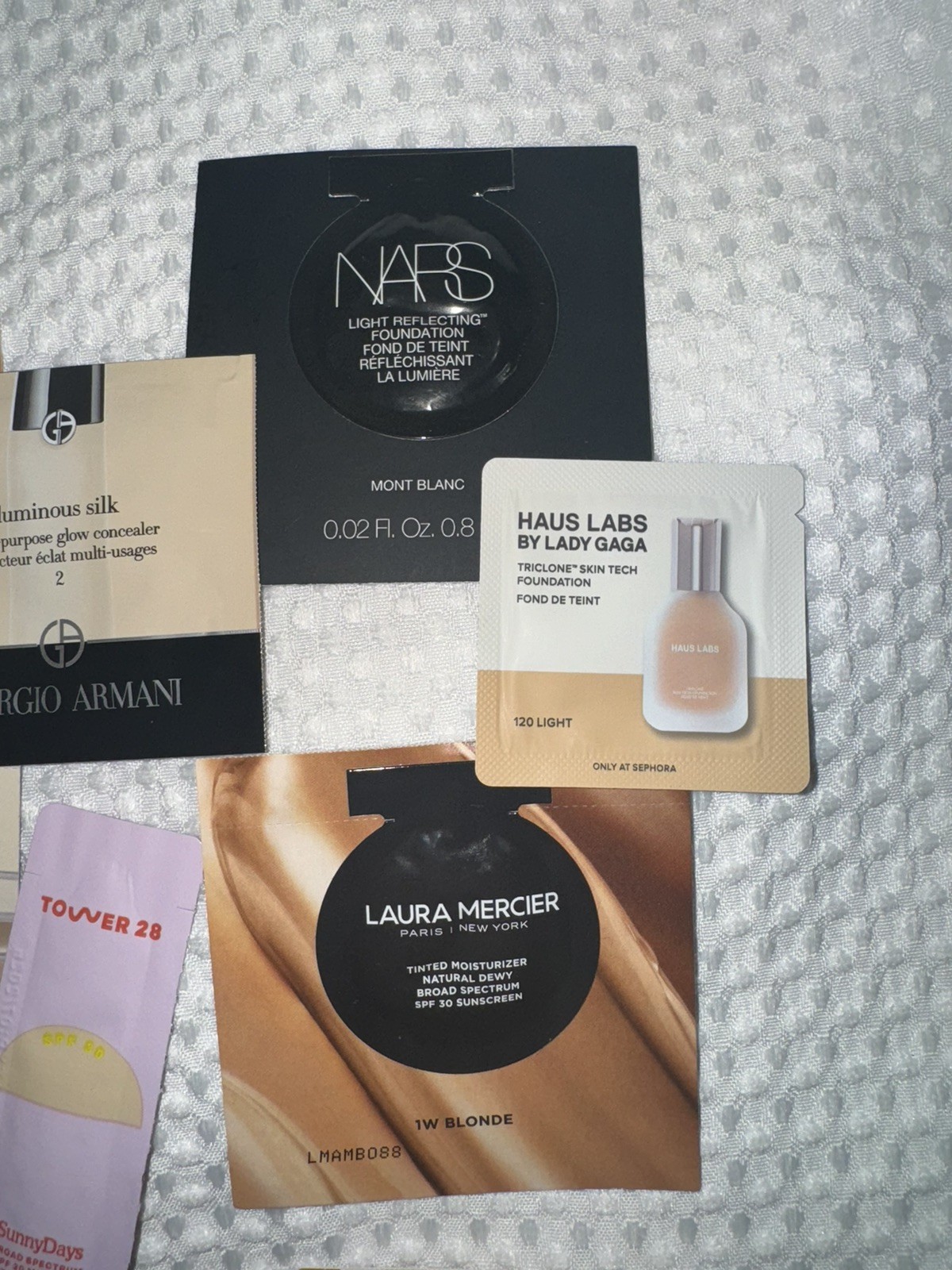 Lot of 10 High-End Foundation/Concealer Samples (Light Shades)