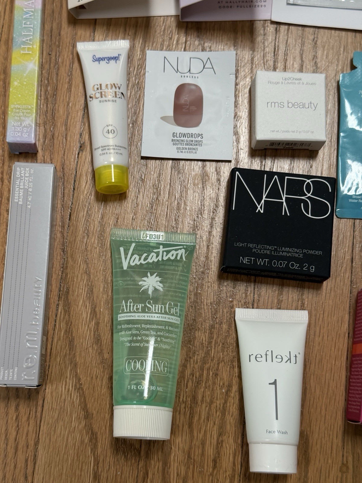 20 Piece Deluxe Large Travel Sample Lot Skincare Makeup Perfume NARS Drybar Noyz