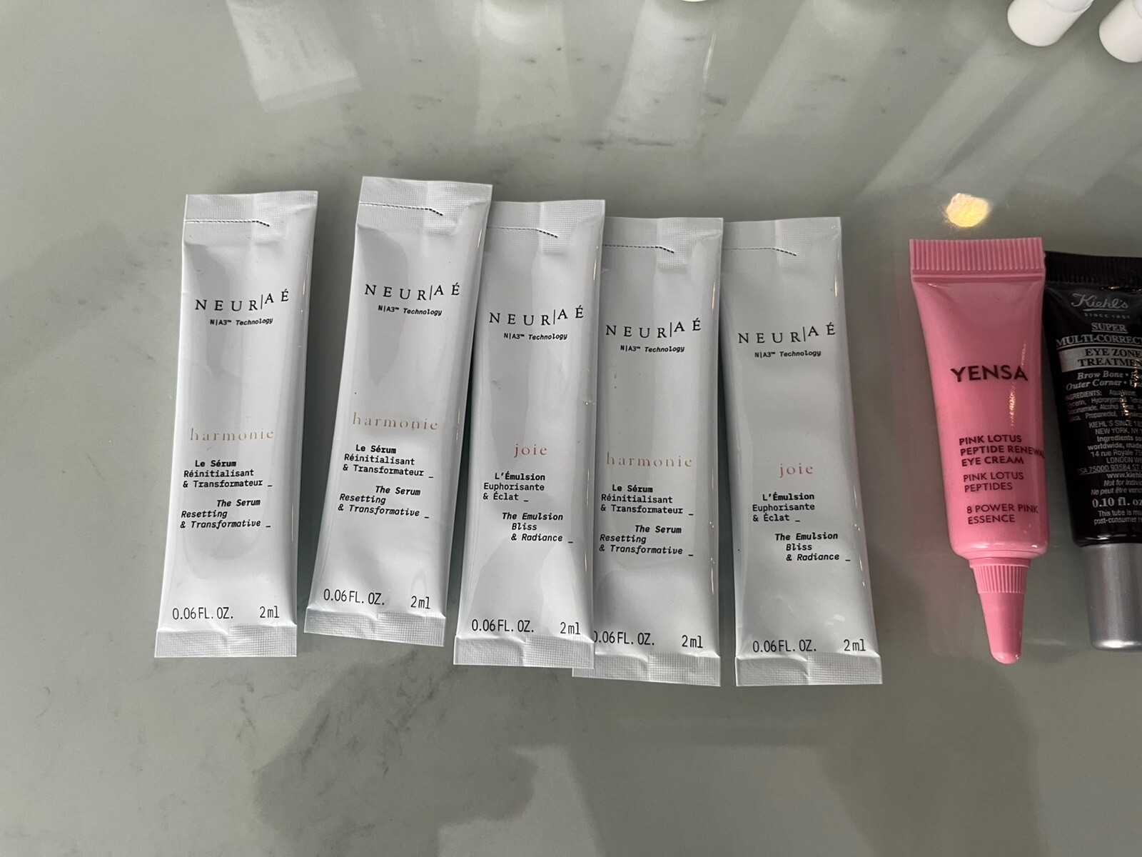 Lot of 32 Travel & Sample Beauty Products Skin/Makeup YSL/Oribe/Kiehls NEW