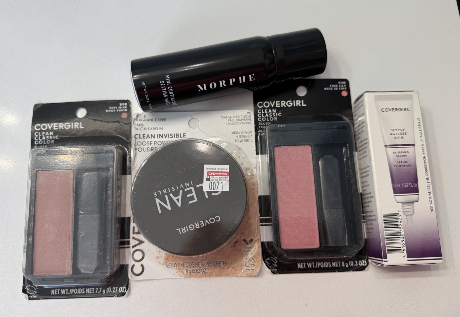 COVERGIRL Blush, Loose Powder & MORPHE Setting Mist Full Size & Travel SizeLot