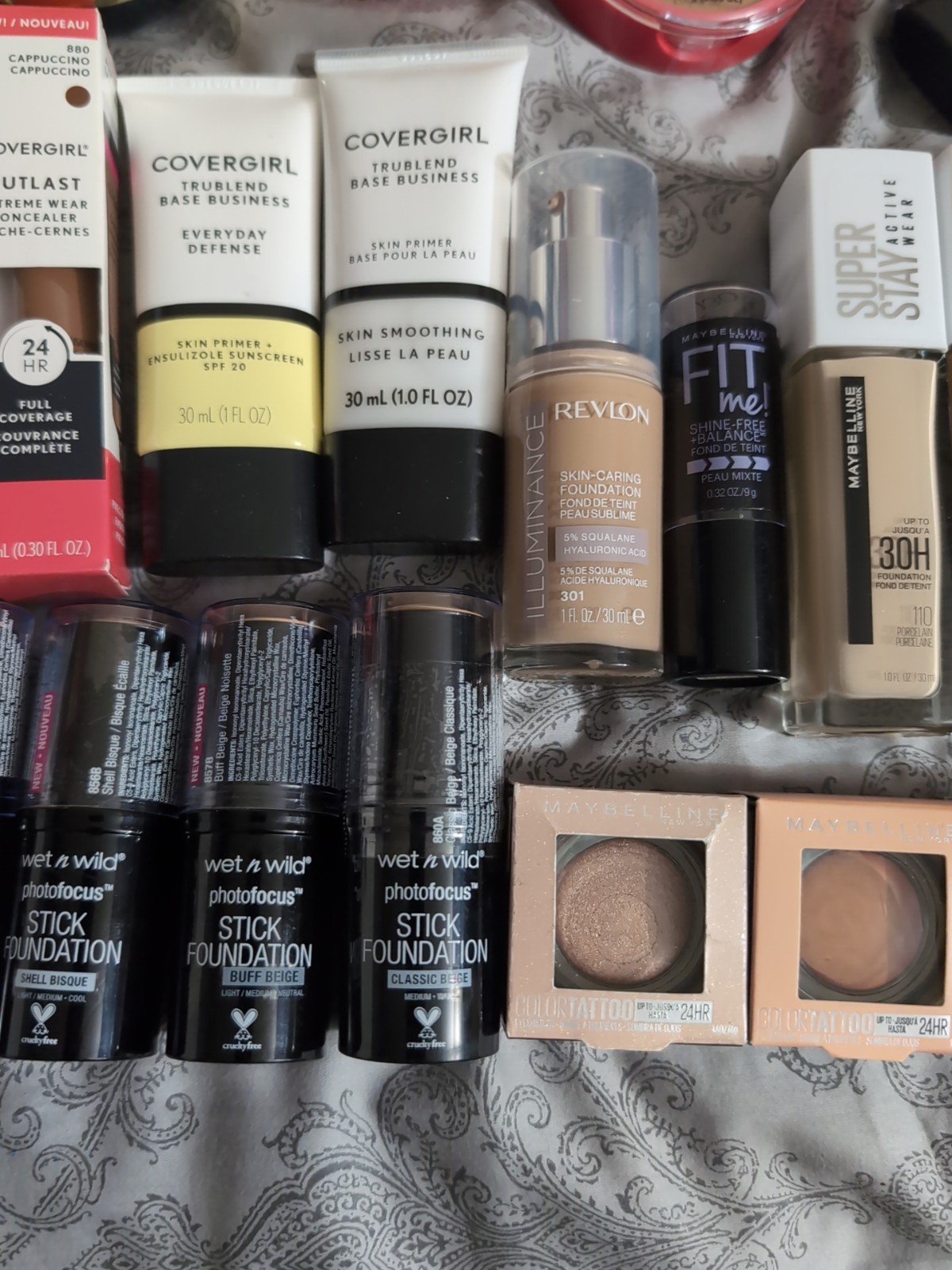 New Mix 33pc Lot Drugstore Makeup CoverGirl Maybelline Revlon Milani + Full Size
