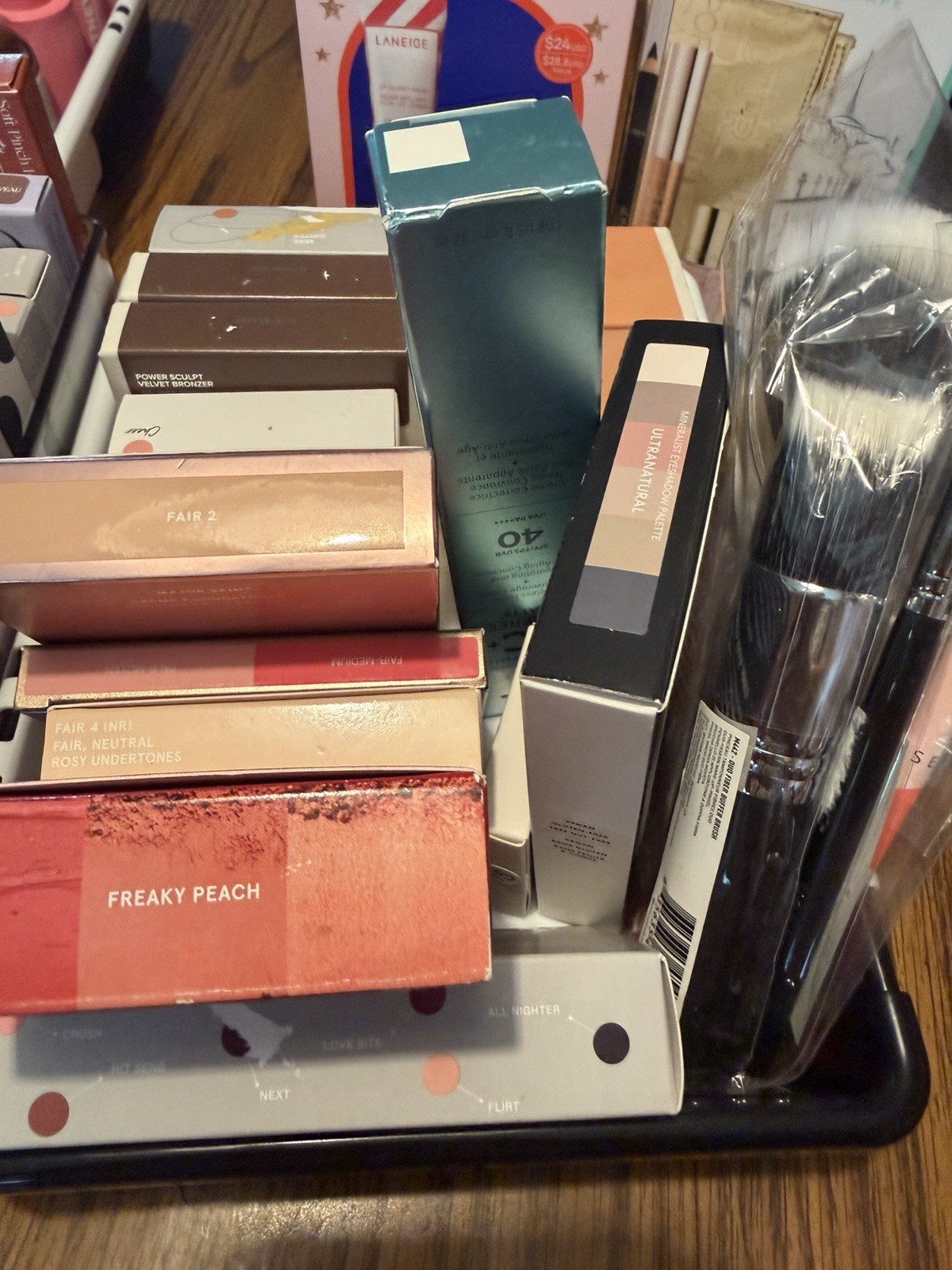 Assorted Full Size Beauty Lot: Rare Beauty Lip Oil, CT Palette, Prédiré Scrub