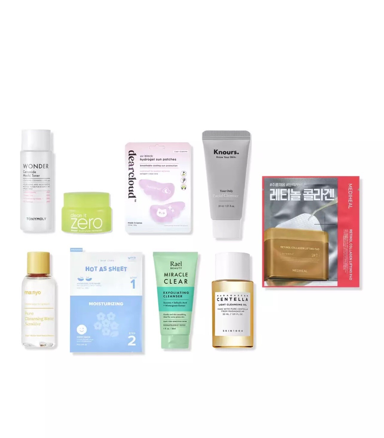 ULTA BEAUTY 9-Pc Korean Skincare Cleanser Banila Co Tonymoly Sample Size Set