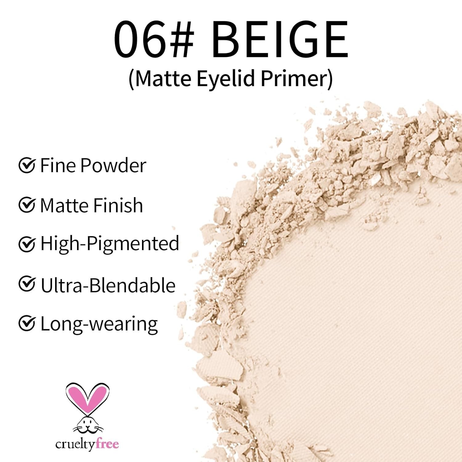 Erinde Single Beige Matte Eyeshadow Palette, Velvet Eye Shadow Compact Powder Pr