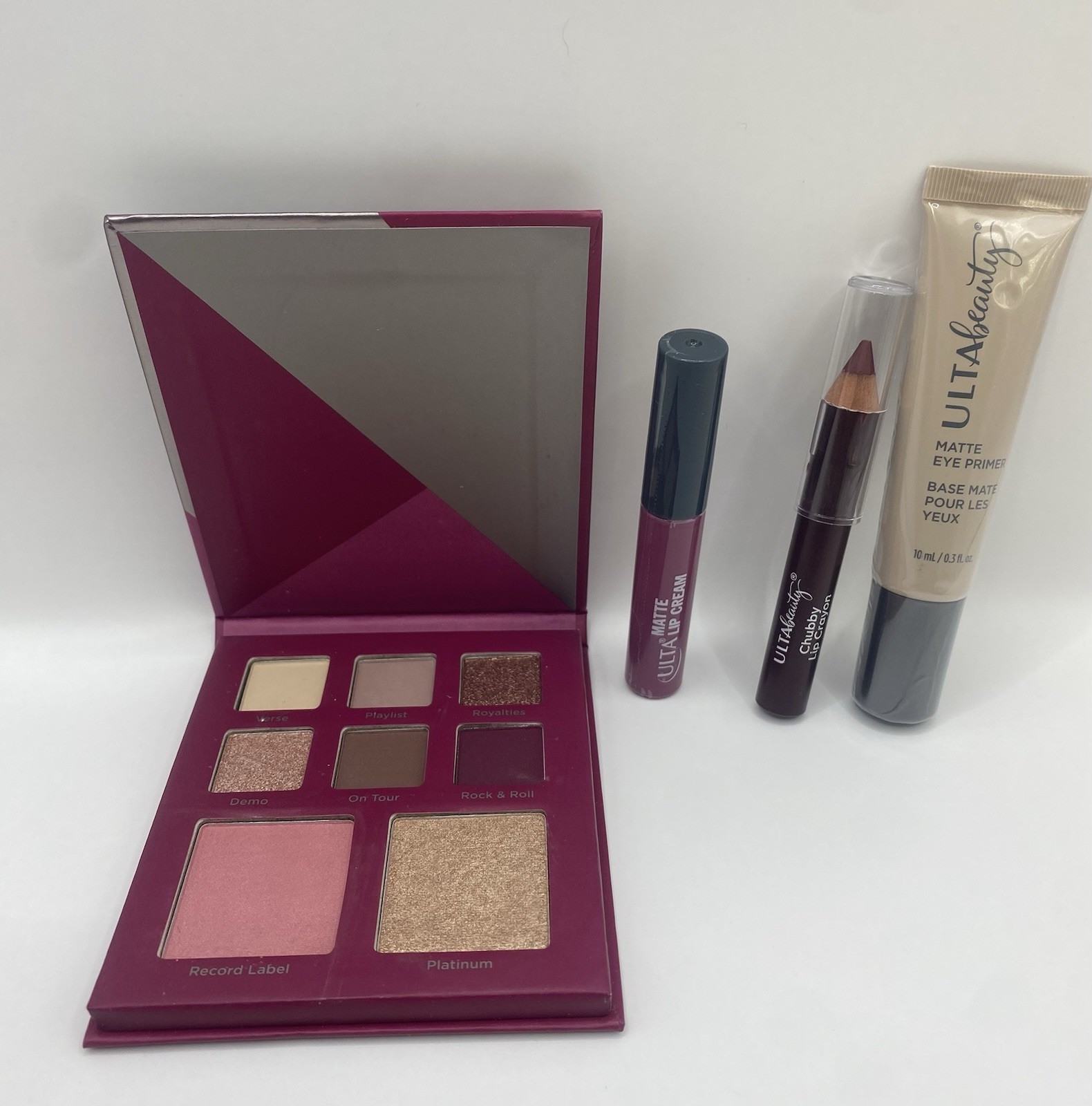 ULTA Beauty 4Pc Makeup Lot Face Palette Lip Cream Lip Crayon Eye Primer