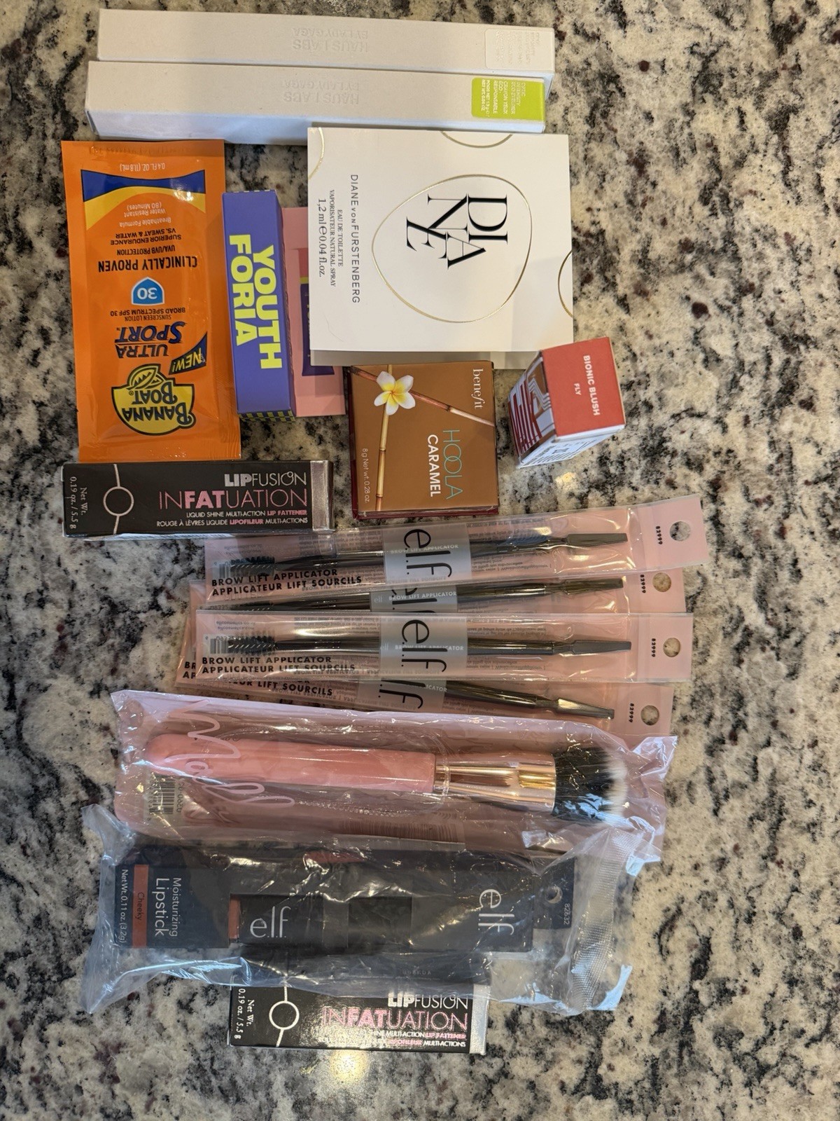 e.l.f., Milk Makeup, Benefit, LipFusion, Haus Labs, Mally Mixed Makeup Bundle!!!