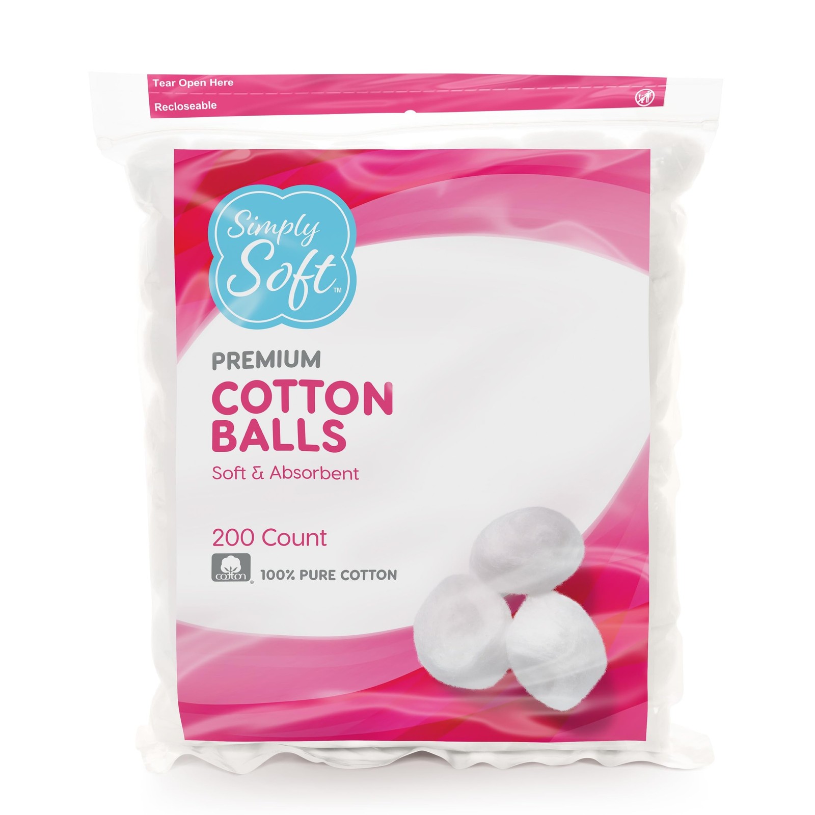 Simply Soft Premium Cotton Balls (600 Count), 100% Pure Cotton, Large Cotton …