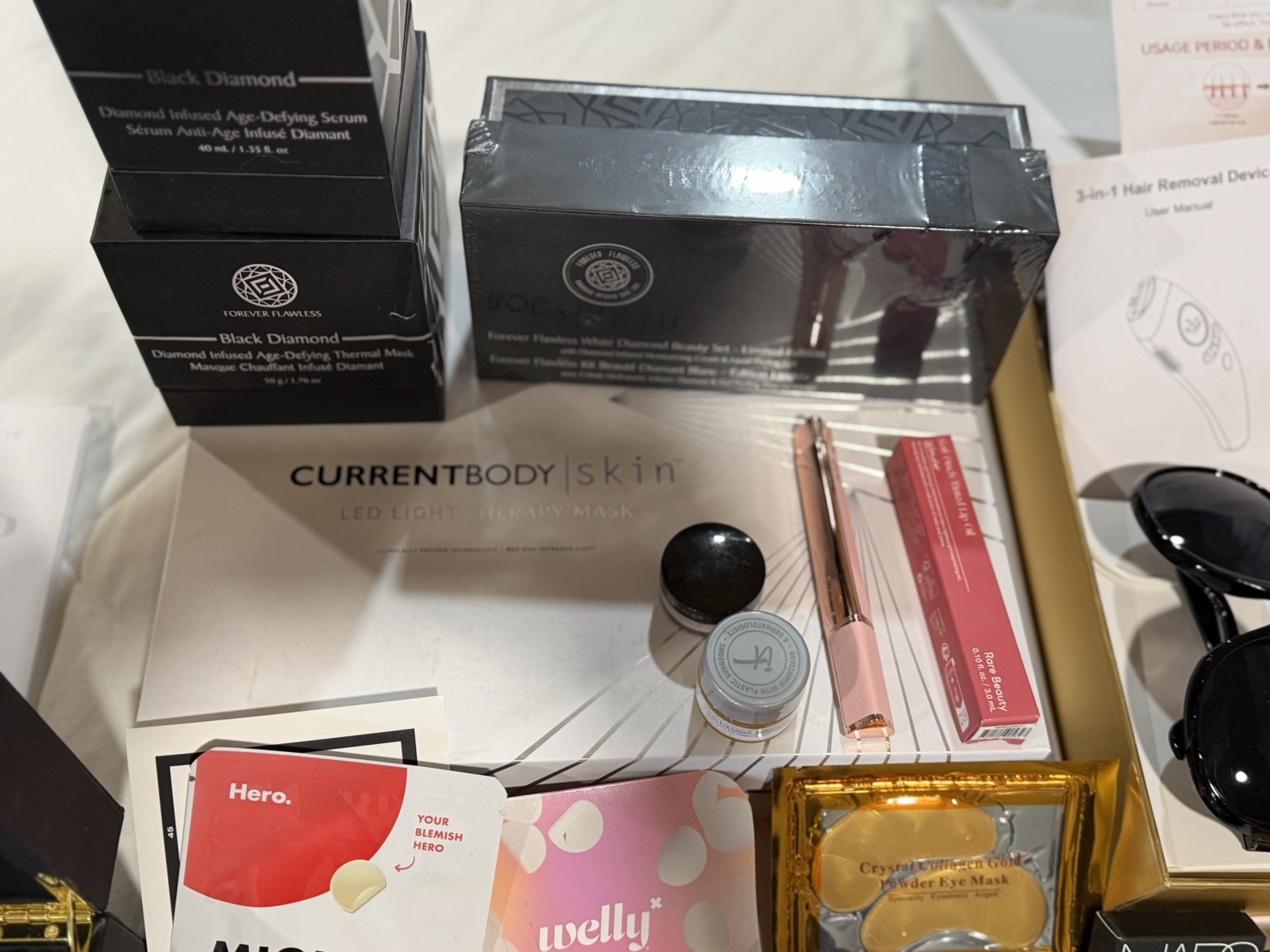 Beauty Bundle with Makeup, skincare, LED Light Mask & Hair Removal Device