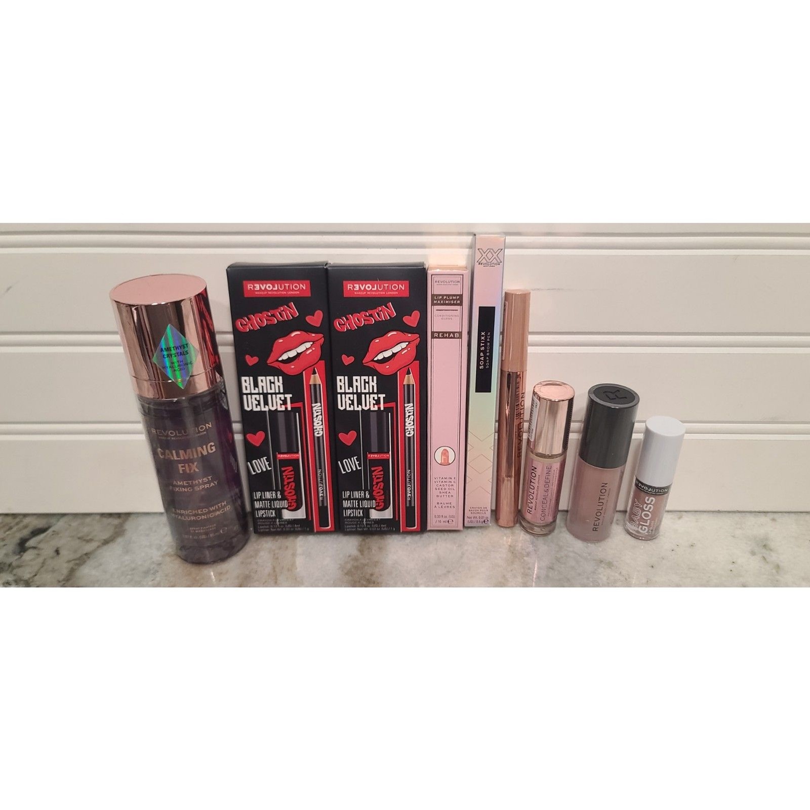 Revolution Makeup Bundle Lips/Calming Fix Spray/Concealer NEW
