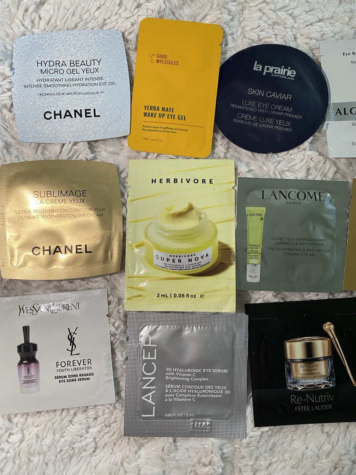 15pc High End Luxury Brand Eye Creams Sample Packets Lot,Expired