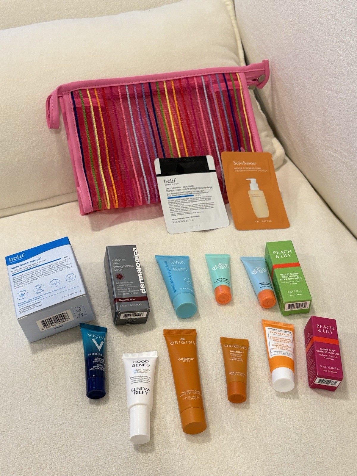 15-Pieces Ulta Sample Travel Size Night Cream Moisturizer Cleanser Makeup Bag