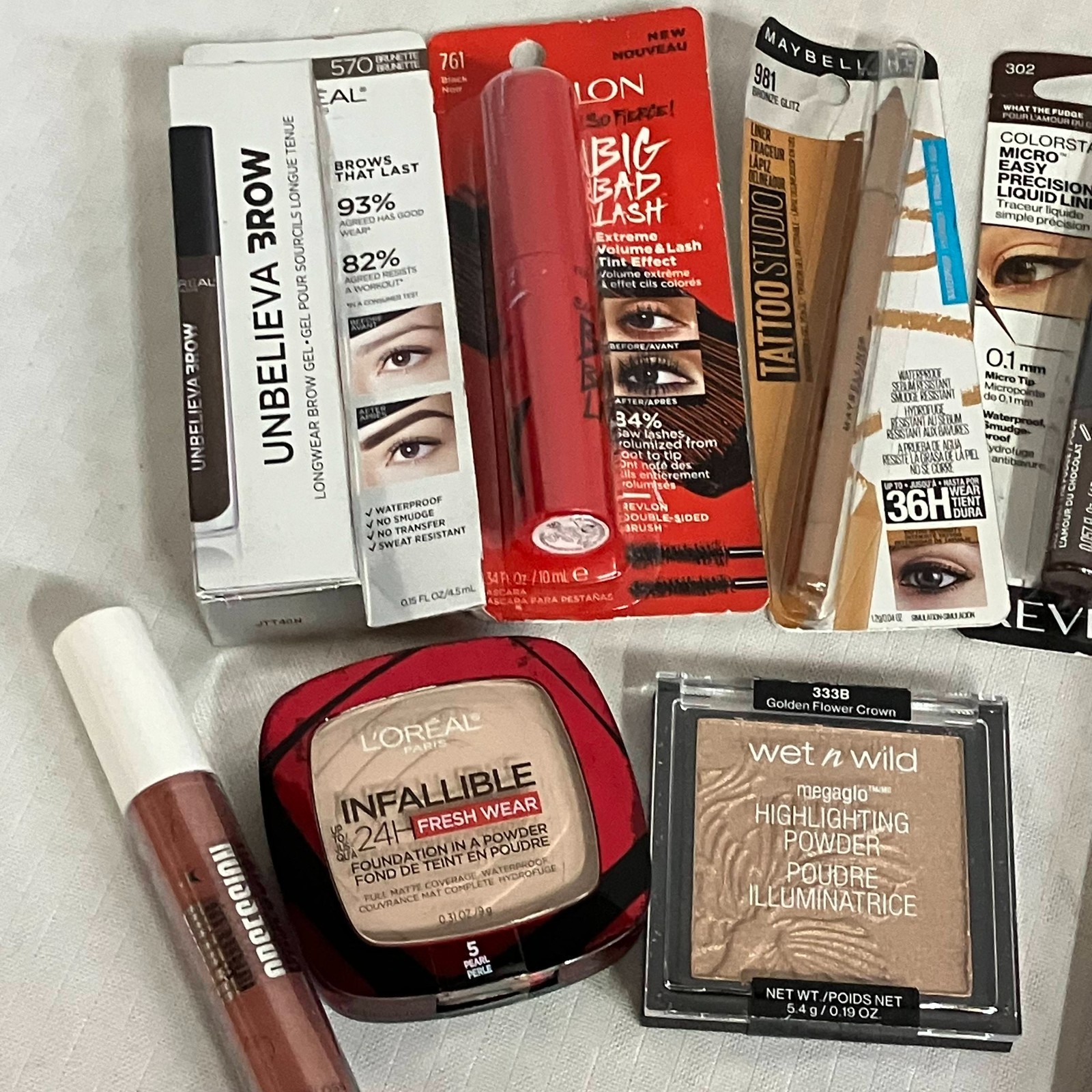 Maybelline, Revlon, L’Oréal, Wet n Wild Set 10-Piece Drugstore Makeup Kit New