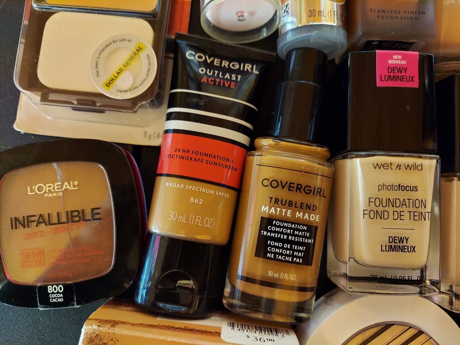 Lot Of Assorted Foundations ~ Maybelline, Covergirl, Elf, L’Oreal & More