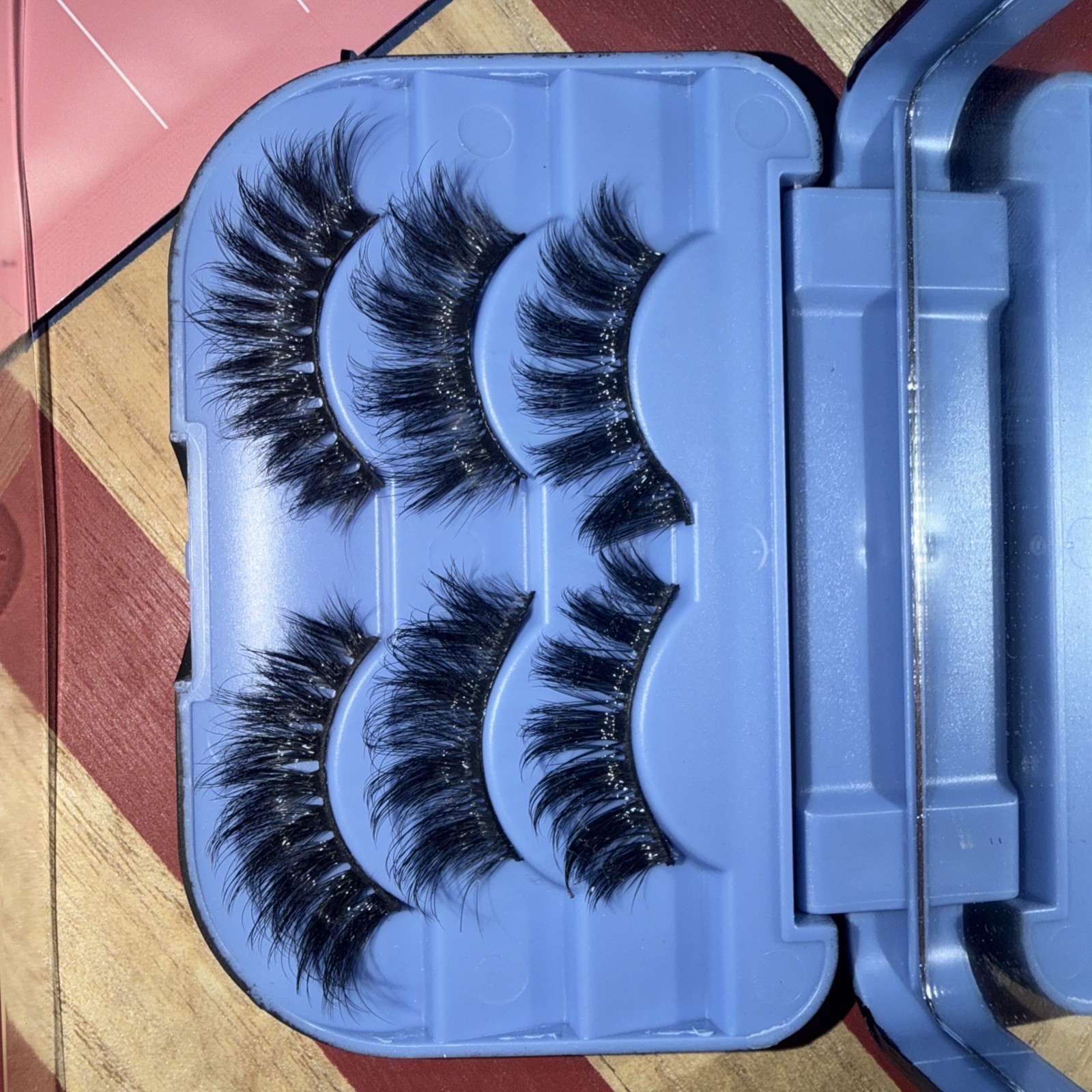 Russian Mink False Lashes Three Pair, With Eyeliner & Glue Applicator Face Mask