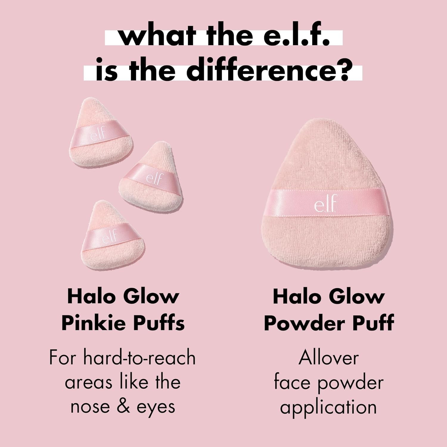 Reusable Makeup Powder Puffs – Halo Glow Pinkie Puffs for Gentle Application