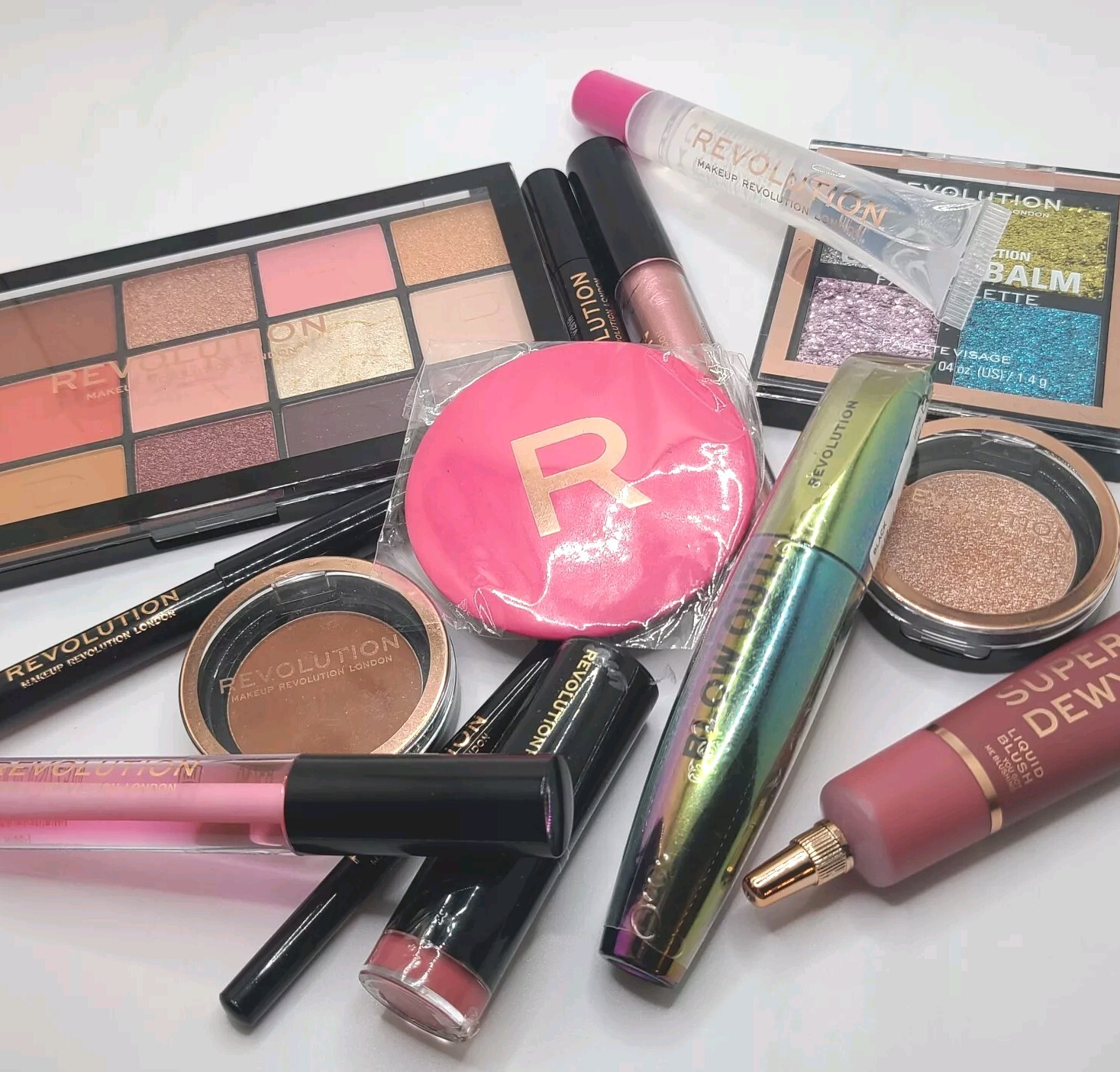 Revolution Makeup Mixed LOT OF 14 Eyes, Lips, Face – Palettes & Compacts READ