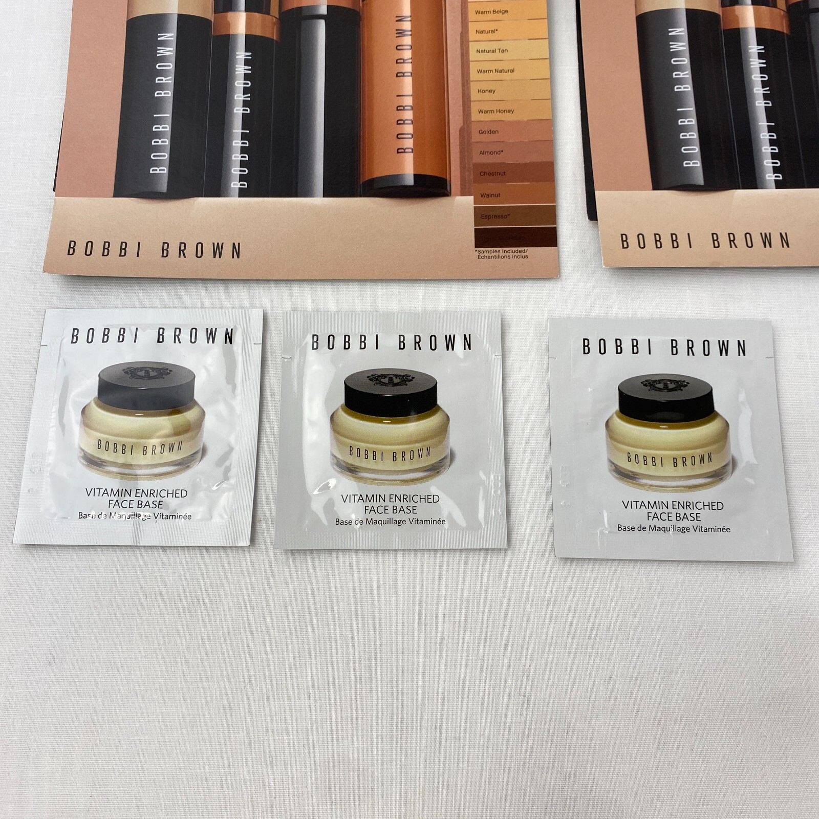 Bobbi Brown Foundation Concealer Face Base Beauty Sample LOT Bundle 21 Pcs B64