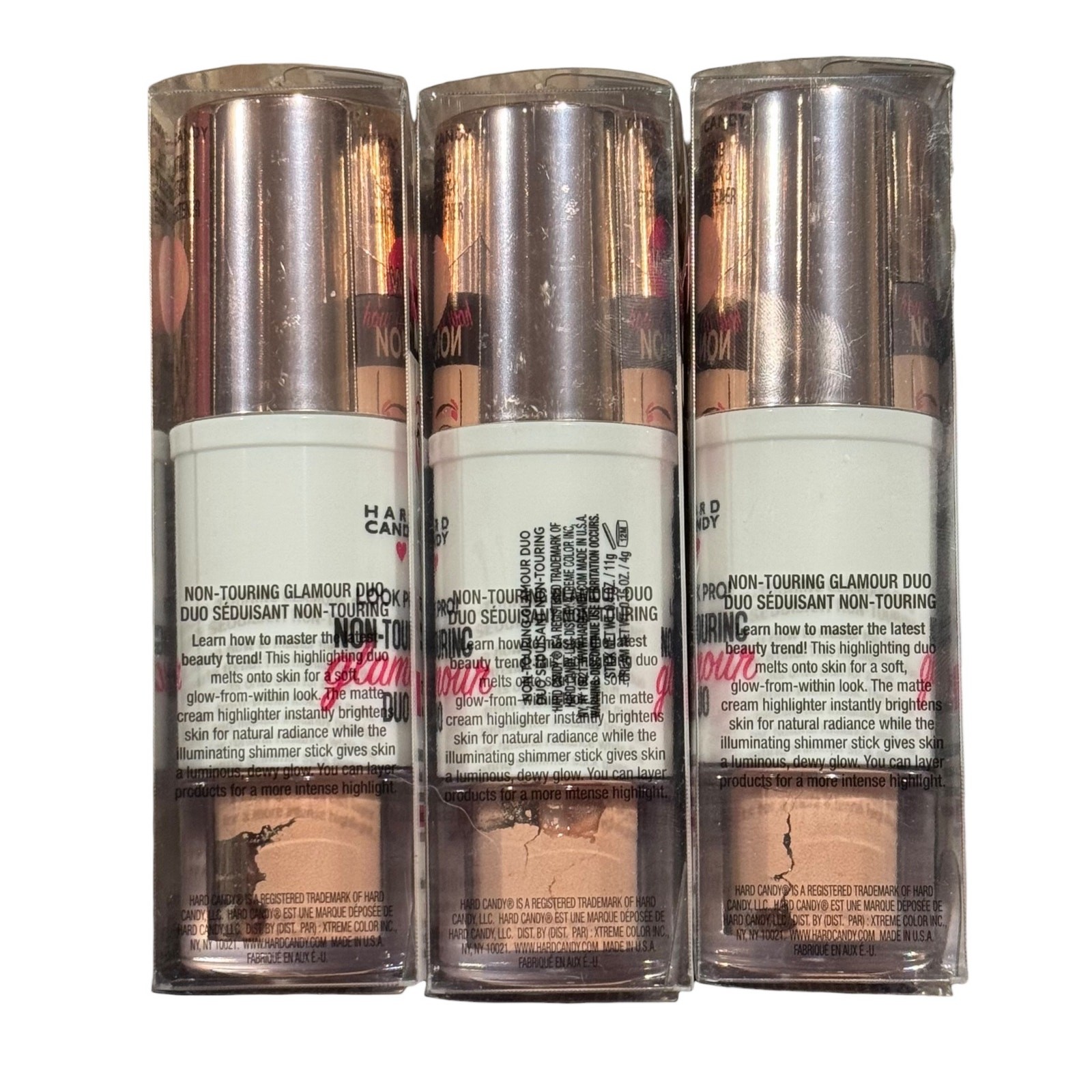 NEW Hard Candy Lot of 3 Highlighting Shimmer Stick 1292 Look Pro Glamour Duo