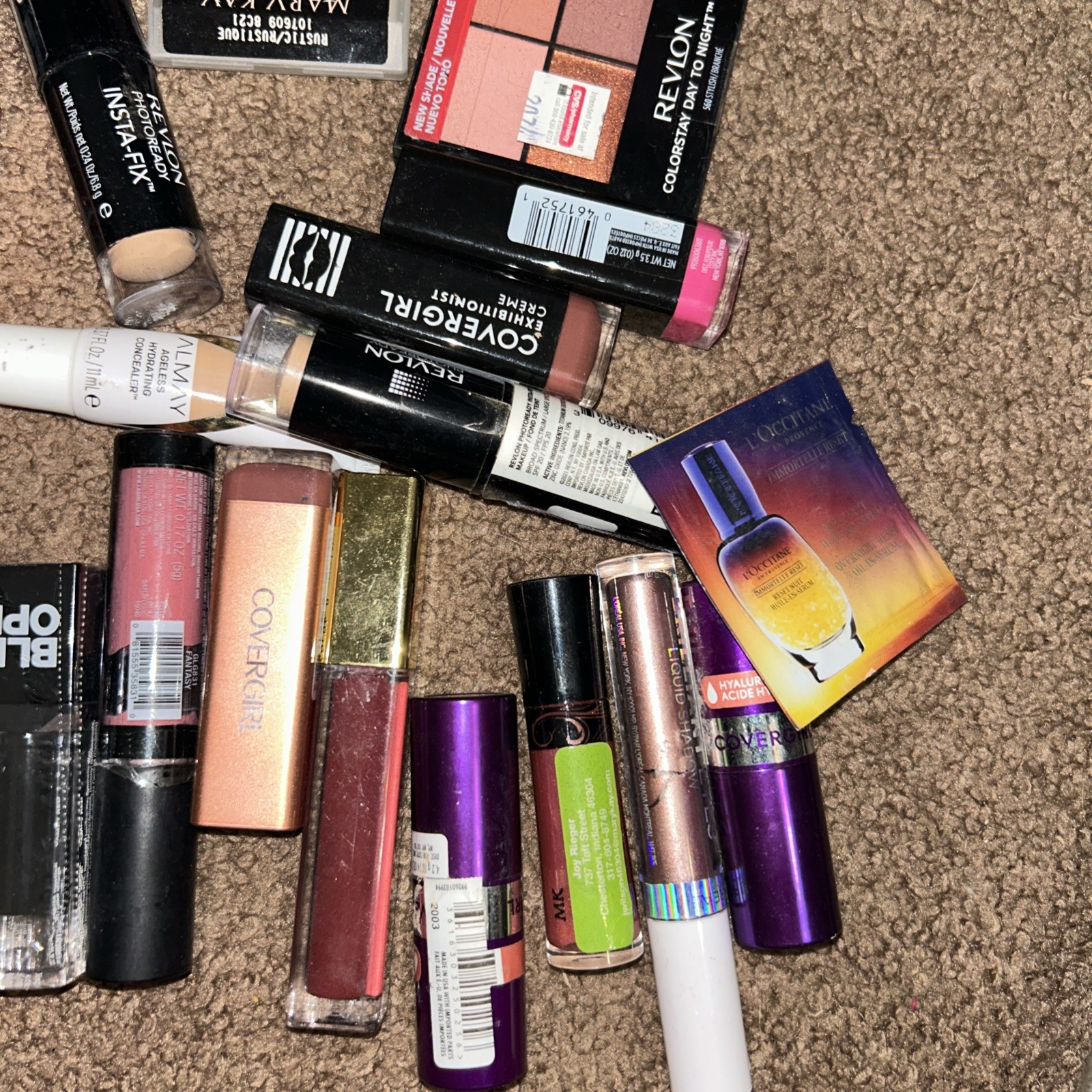 Mixed Makeup Make Up Lot CoverGirl Maybelline Revlon L’Oreal LIPSTICK FOUNDATION