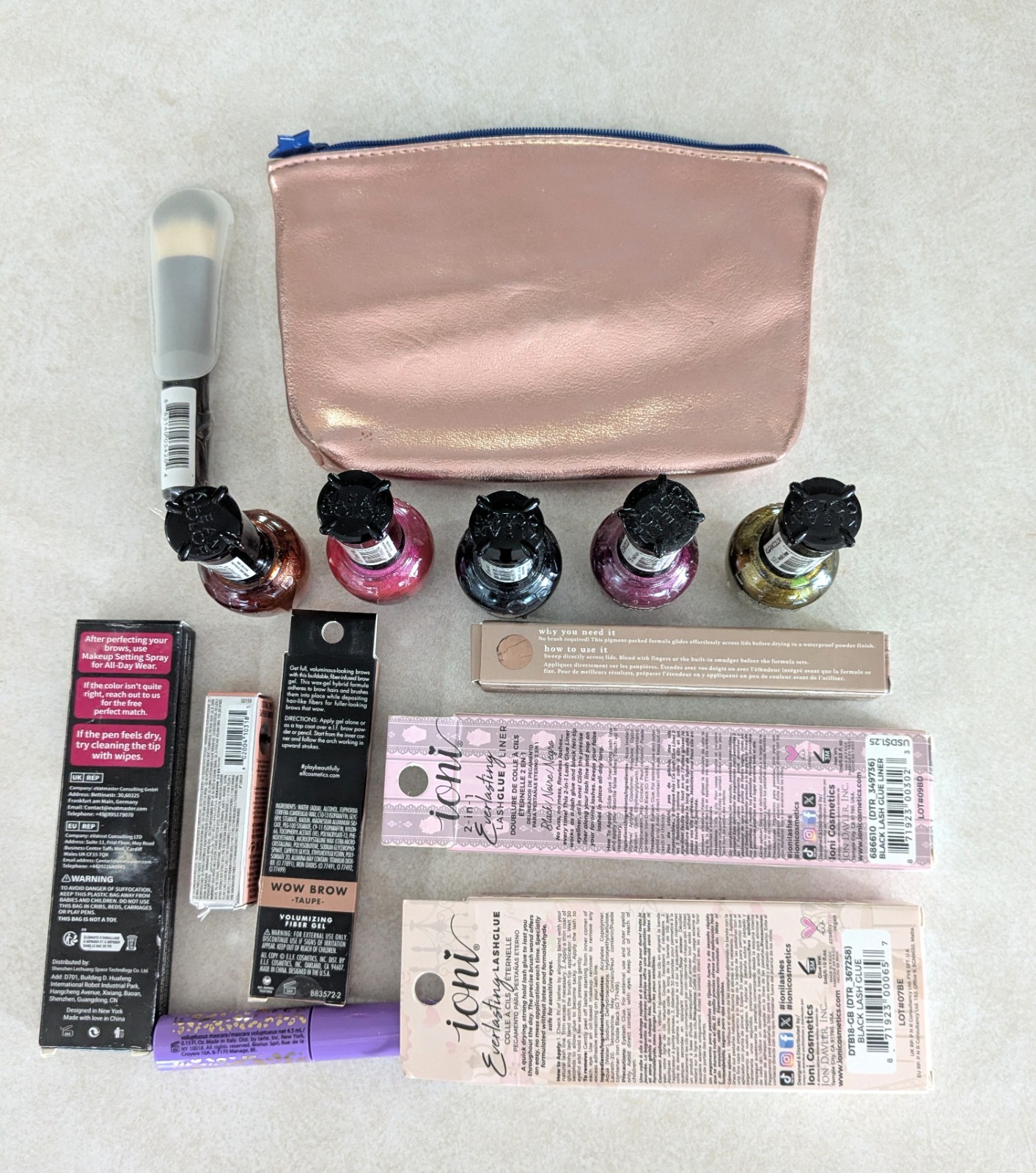 Eyebrow&Nail Beauty Bundle-Julep-Tarte-Maneater-e.l.f.-Toni-iMethod-Nail Lacquer