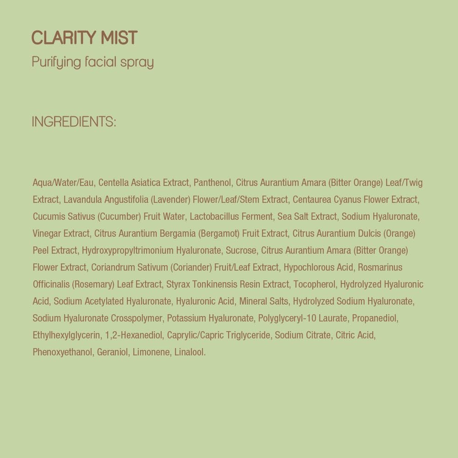 Pixi Beauty Clarity Mist | Cooling and Soothing | 80ml / 2.7 fl oz