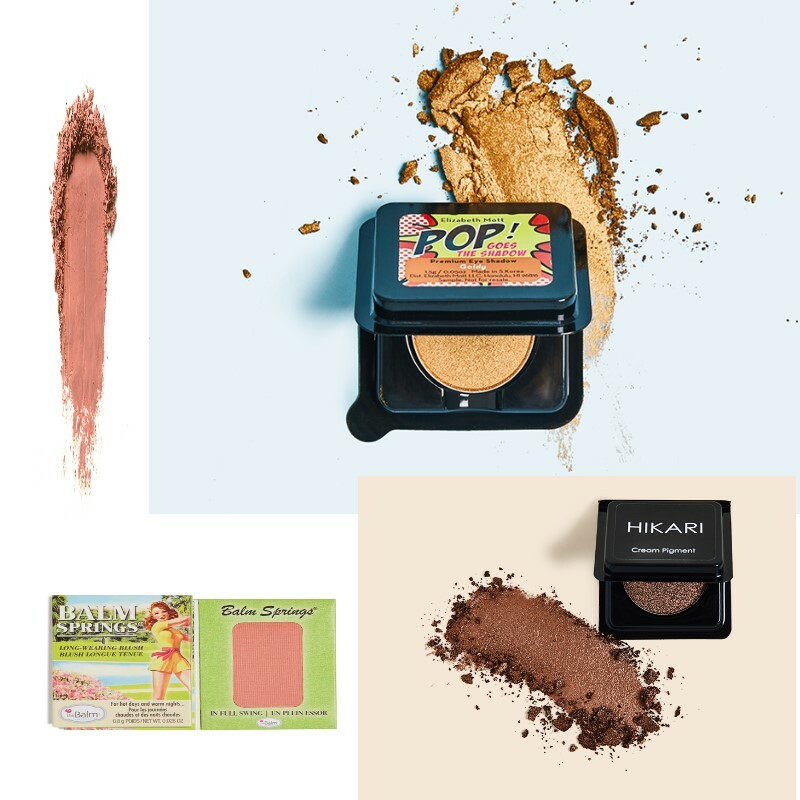 Hikari Cosmetic Latte Pigment Elizabeth Mott Goldy Eyeshadow Balm Springs Blush